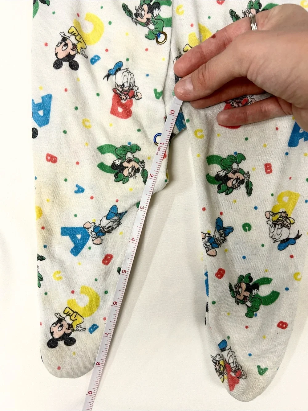 Playskool Baby Vintage 1980s Disney Mickey Fleece Footed One-Piece Snap Pajamas